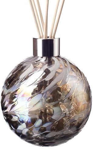 Amelia Art Glass Reed Diffuser Sphere - Silver & White
