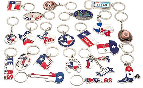 Lamatar1 Texas-Souvenir-Schlüsselanhänger-Set, 21 Stück, Texas Cowboy I love Texas
