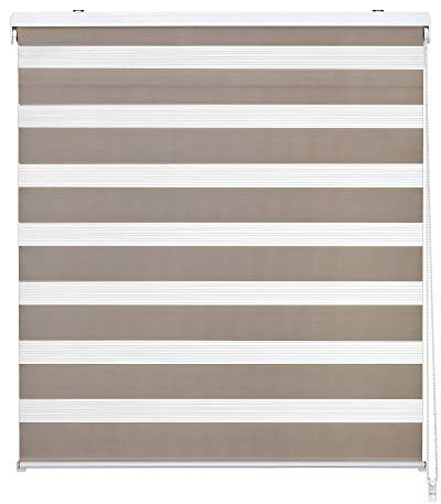 EASYDECO - Estor Enrollable Día y Noche - Gris (135_x_250_cm) | Tamaño Tela 131,8 x 250 cm