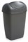 Easy Shopping® 50L Swing Top Bin Plastic Waster Paper Rubbish Recycle Bin Home Office Kitchen Room (Grey/Silver)