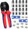 QeeHeng Solar Crimpzangen, Set für 2,5/4/6 mm² Solarpanel PV Kabel, 10 Stück Stecker/Buchse Solarpanel Stecker Solarpanel, 2 Stück Y Stecker Parallel Adapterschlüssel für Solarpanel Kabelanschluss