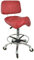 VAKON SALON - Breiter Sattelhocker mit Lehne Rot, Sattelstuhl für Rückenentlastung, Rollhocker höhenverstellbar von 55-75 cm mit Fußring, Drehhocker, Praxishocker, Bürohocker, Arbeitshocker