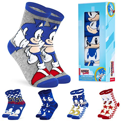 Sonic The Hedgehog Kinder Socken Jungen Mädchen 5 Paar Set (as3, numeric, numeric_30, numeric_35, regular)
