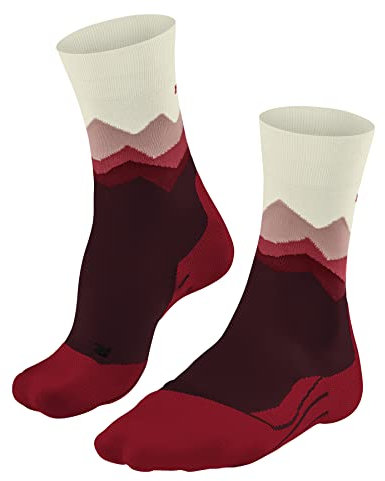 FALKE Damen Wandersocken TK2 Explore W So Wolle Funktionsmaterial antiblasen dick 1 Paar, Rot Merlot 8117 Crest-O, 39-40