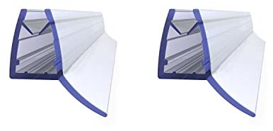 Duschdichtung 2x100 cm, Glastürdichtungen für 4mm 5mm 6mm Glasdicke Gummilippe 15mm Wasserdichte und winddichte rahmenlose Fensterdichtungen