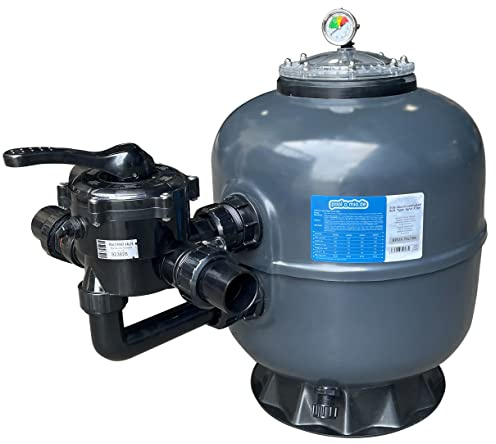 poolomio® Premium Epox GFK Filterbehälter inkl. 6-Wege Ventil 450mm | hochwertige Fertigung & Edelstahl Schrauben | langlebig, korrosionsbeständig & effizient
