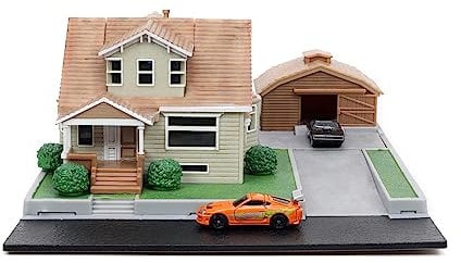 Jada -Maison Garage de Toretto Fast & Furious, Playset Diorama, Comprend Deux Nano véhicules, Collectables (253203081)