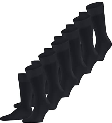 FALKE Herren Socken Happy Multipack M So Baumwolle einfarbig 6 Paar, Blau Dark Navy 6375, 39-42