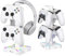 KDD Soporte Auriculares Gaming, Soporte para Cascos Gaming Giratorio con 9 Modos de Luz, Soporte Mando con 2 Puertos USB, Puerto Tipo-C y 3,5mm Conector de Audio, Headphone Stand para Gamers (Blanco)