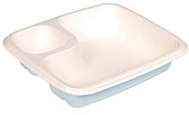 Pro DP 300 Bio Snackschalen mit Soßenfach Dipschalen Nacho Pommes Chips Tray weiß Bagasse/Zuckerrohr 500+80ml - Inkl. VerpG in D