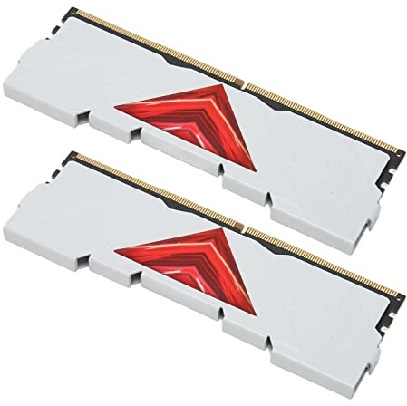 2Pcs DDR4 RAM 8GB 3600MHz, 2Pcs Desktop Memory Module, PC4 28800U Metal 1.35V Heat Dissipation Desktop Memory Module for Office (White)