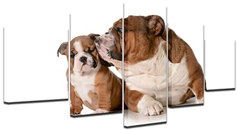 Targawerelax Impressions D'Art Mural Shar Pei Chien Toile Imprimé Peinture Pour Cuisine Salle De Bains Mur Photos Affiche Décor À La Maison Chambre Décor Art 5 Panneau Pas Encadré 50x25cm