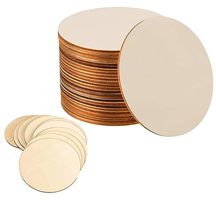 Floatdream 20 Pièces Disques en Bois Ronds, Disque en Bois, Rond Bois Naturel Vierge, pour la Pyrogravure, L'écriture, les Sous-verres en Bois, la Décoration de Pendentif(20cm)