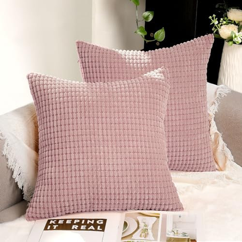 TAN.TOMI Kissenbezug 50x50, Kissenbezüge Kord Uni 2er Set, Kissenhülle Pillow Cover für Zierkissen Dekokissen Sofakissen Couchkissen in vielen Farben.