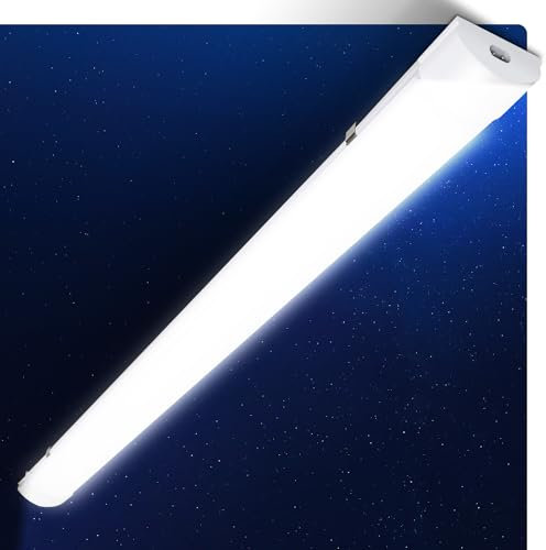 Cecaylie 1 Stück feuchtraumleuchte LED flach, led röhre 120CM 36W, Deckenleuchte IP65 Wasserfest Feuchtraumlampe, Kellerleuchte lichtleiste decke für Keller, Garage, küche, Büro, Neutralweiß, 4000K