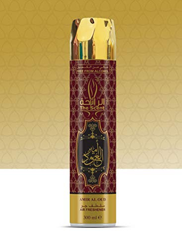 The Scent Amir Al Oud Air Freshener Spray 300ML - Pack of 6 - Free from Alcohol - Arabian Oud Fragrance - Perfect Air Fresheners for Home - Experience The Scent of Arabian Royalty
