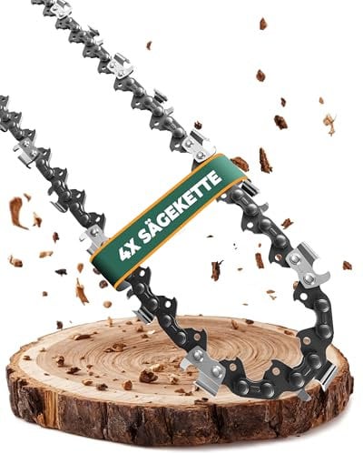 SECURA® [4 x 35cm Sägeketten] I Kettensäge Kette 3/8' LP I 52 TG I 1,1 mm I Kompatibel mit: Oregon, Makita, Bosch