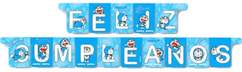 BeenSmile, Girlande Party ES Doraemon Happy Birthday Girlande - Kindergeburtstag Dekoration für Kinder - Kinderfeiern, Geburtstage und Feiern - Partyartikel - 1 Stück