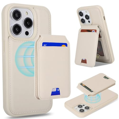 Ｈａｖａｙａ für iPhone 11 Pro Max Hülle Kompatibel mit Magsafe für iPhone 11 Pro Max Hülle kartenfach Abnehmbar 2 in 1 geldbörse Herren und Damen - Beige