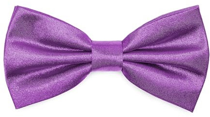 Ladeheid Elegante Herren Fliege - Hochwertig, Glänzend, Verstellbar, Perfekt für Hochzeit, Party, Büro. Ideal für Männer, Frauen, Teenager BMS (12cm x 6cm, Violett)