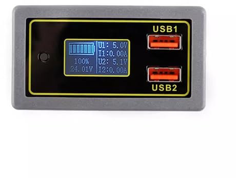 RAKSTORE ZK-BC 12V 24V Lead-acid Lithium Battery Voltmeter Ammeter 18650 Capacity Tester Support USB Quick Charger
