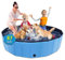 CACSPS Piscine Pliable surdimensionnée en Plastique Dur Portable pour Chiens, Chats et Enfants, Animaux domestiques, Chiot - 220 x 30 cm - Bleu