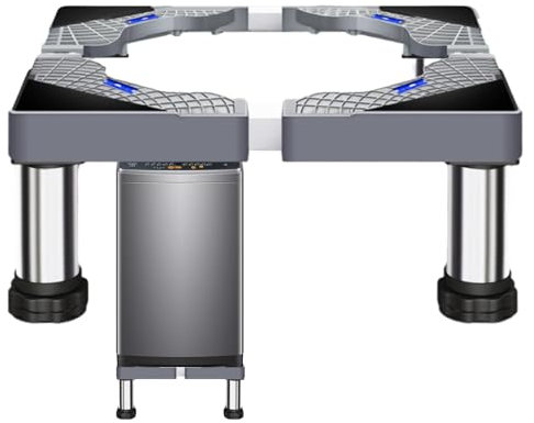 Waschtrockner-Sockel – -Trocknerständer aus Edelstahl, robuster Wäscheständer mit 4 starken Füßen für Waschmasc, Kühlschrank, Kühlschrank und andere Haushaltsgeräte, 61 x 61 x 20,3 cm