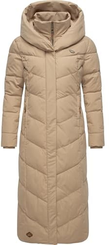 Ragwear Damen Wintermantel warmer Steppmantel extralang mit Kapuze Natalka Extralong Intl XS-6XL