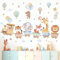 wondever Wandtattoo Tiere Zug Wandaufkleber Heißluftballon Safari Tiere Elefant Giraffe Wandsticker Wanddeko für Kinderzimmer Babyzimmer
