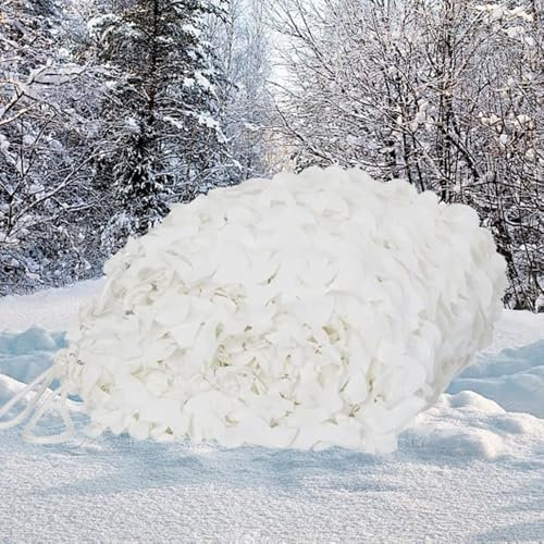 DSKJHI Filet De Camouflage Blanc Toile D'ombrage Oxford 1x1, 1x2, 1x5, 1.5x3, 1.5x4, 1.5x6, 2x3, 2x5, 2x6m Neige Filet D'ombrage pour Le Camping, La Chasse(1.5x3.5m)