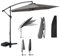3m Banana Cantilever Parasol, 3m Canopy, Ecru or Grey, Outdoor Shade and Style (Grey) *Parasol Base Not Included