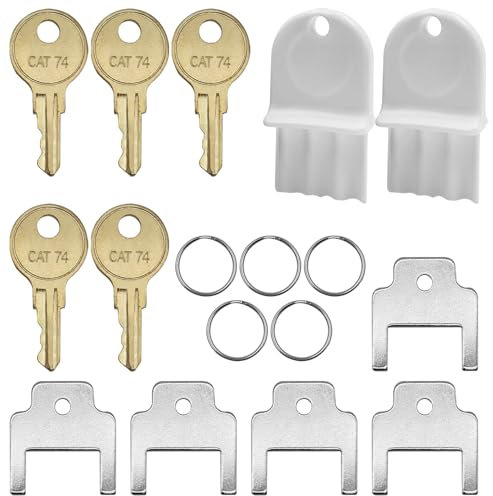 AYWFEY Toilet Tissue & Soap Dispenser Key Set, 12 Pcs Universal Paper Towel Dispenser Keys, Cat 74 Keys, 770301 Key Compatible with Waffle, Janitor Bobrick, Kimberly Clark Toilet Paper Dispenser