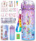 Licorne Bricolage Gourde Fille DIY Gourde, Bouteille d'eau Arts et kits Créatif Enfant Jeux cadeau fille 3 5 6 7 8 9 10 Ans,Créatifs Bricolage Gourde Enfant licorne fille jeux fille 5 6 8 9 ans