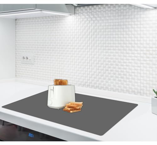 2 mm dicke Silikon-Arbeitsplattenmatte, 60 x 60 cm, rutschfeste hitzebeständige Matte, große Küchenthekenmatten, wasserdichter Arbeitsplattenschutz, Dunkelgrau