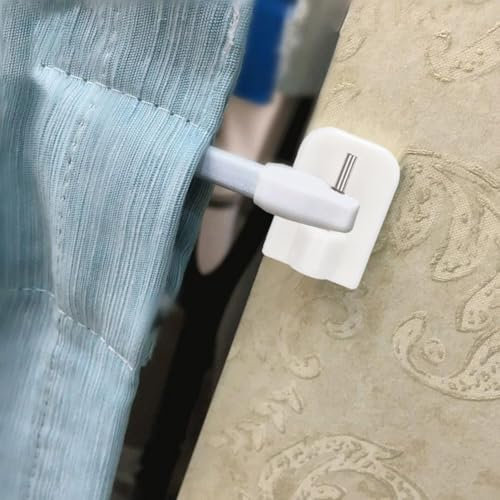 Comodi ganci bianchi per tende senza bisogno di foratura, materiale PVC, 4/8/12 pezzi disponibili (4 pezzi)