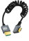 CY Câble Mini HDMI 2.1 mâle vers HDMI mâle 8K 60 Hz Câble spiralé extensible coudé à 90 degrés pour moniteur d'ordinateur portable HDTV