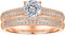 ANAZOZ Argento 925 Anello Donna,FEDI Nuziali Anelli Oro Rosa Set di 2 Anelli Rotondo 6MM Zirconia Cubica Bianca Perimetro 60 (19.1)