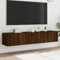 FENLAX Wandschrank Wohnzimmer 2 STK. Braun Eichen-Optik 80x35x31 cm Holzwerkstoff 2 Fächer Vielseitiger Schrank Arbeitszimmer Badezimmer Trendigen Design Bücherschrank TV-Schrank Hängeschrank