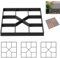 Aufun 4x Gehweg Form DIY Pflasterform 8 Kammern, Betonformen 40x40x4 cm, Garten Schablone Gehwegplatten Pflastersteine streichen, Garten Trittsteine, Terrassenplatten Beton Gießform, Schwarz, Tye C