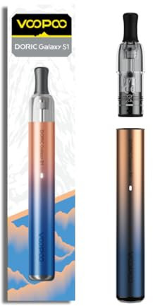 E-Cigarette Starter Set,VOOPOO Doric Galaxy S1 Kit 800 mAh Einbaute Batterie 2 ml Seitenfüllung 0,7 Ohm Patrone Elektronischer Zigarettenverdampfer (No Liquid, No Nicotine) (Blue Gold)