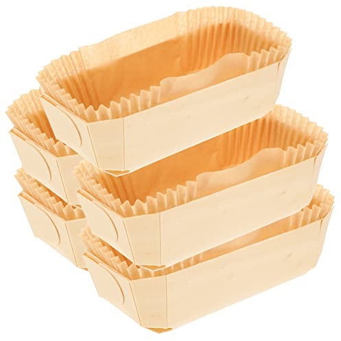 IMIKEYA Lot De 5 Moules À Gâteau En Bois Avec Doublure En Papier Pour Un Démoulage Et Un Nettoyage Faciles