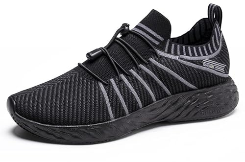 ONEMIX Zapatillas de correr ultraligeras e impermeables con malla transpirable para entrenamiento en días lluviosos y actividades al aire libre, Negro, 44 EU