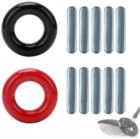 LOOEEL 2 PCS Golf Swing Weight Ring and 10 PCS Golf Lead Tape.Golf Club Head Weight Device and Golf Weight Lead Strap are Used for Golf Club Swing and Weight Adjustment Training.