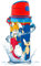 Sonic - Botella de agua con pajilla de 600 ml, botella de agua de aluminio para niños, botella deportiva con asa y tapa, botella de agua de viaje para niños, cubierta de boquilla para regalos para
