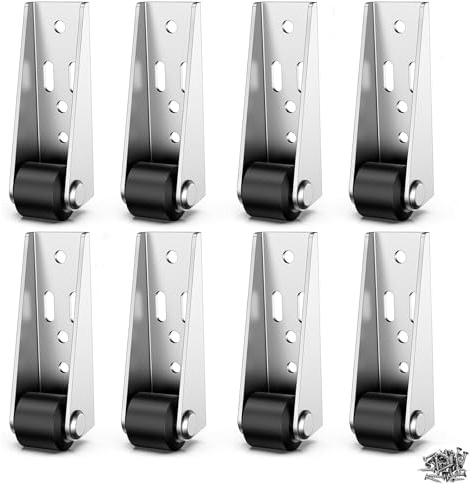 8 Stück Kleine Rollen, Mini Bockrolle mit Metallplatte, 23 mm Möbel Seitlich Montierte Rollen, Möbelrollen Klein mit Schrauben Leise Lenkrollen für Schreibtische, Schränke, Tische