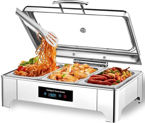IELSH 9L Chafing Dish Elektrisch, Speisenwärmer Elektrisch Gastro(GN1/3) | Kommerziell Wärmebehälter für Essen mit Touchscreen-Temperaturregelung, Erstklassige Wahl für Buffets und Partys