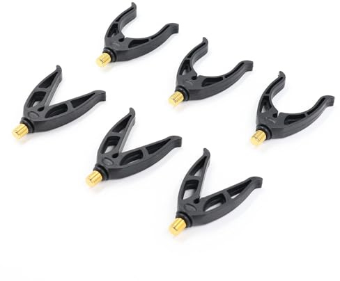 6 Stück Angelrutenauflagen V-Rückenlehnen Rod Pod U-Head M3/8 Schwarz | Angelrutenhalter Rutenauflage Grip mit Gewinde Rutenablage Halterung für Match-Angelruten Bankstick Rutenhalter