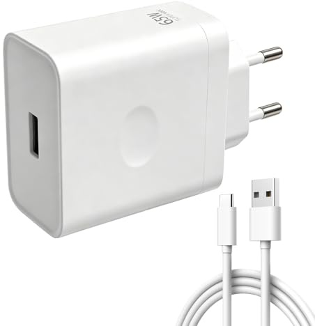 65W USB-C Ladegerät für Oppo Super-VOOC, super-vooc ladegerät mit USB-A-auf-C Kabel für Oppo Find X7/X6/X5/X3/Reno 11/10/8/7/6 für Nord 2T/10 Pro für Realme GT/9 Pro