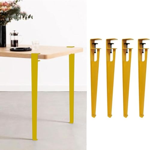 Adjustable Clamp-on Table Legs, F-Shaped Furniture Legs, Scratch Resistant, Easy Assembly, Protective Base Range 0-10 mm, Set of 4