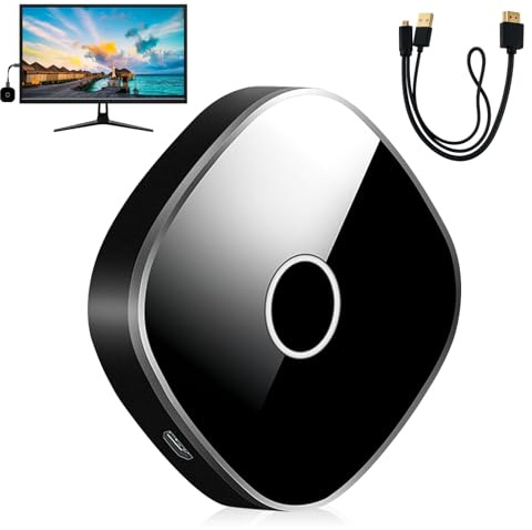 4K Miracast Wireless Adapter, No App Installation Required, Plug and Play, Connect by Scanning a QR Code, Compatible with Android/IOS/Windows/MacOS/HarmonyOS(2.4/5G)